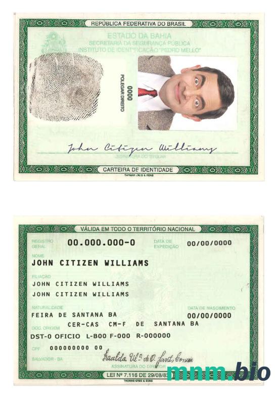 Szablon dowodu osobistego Brazylii w formacie PSD (2008-2010) (3)